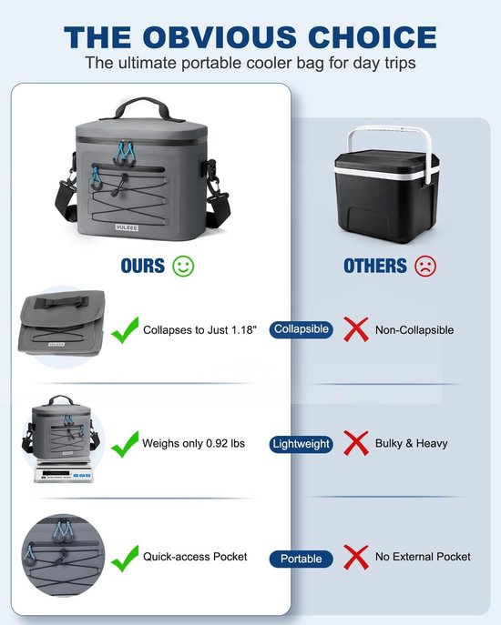 Koeltas - Lunchtas - Picknick en Reizen - 5-laags Isolatie - 15L - Grijs — afbeelding 3