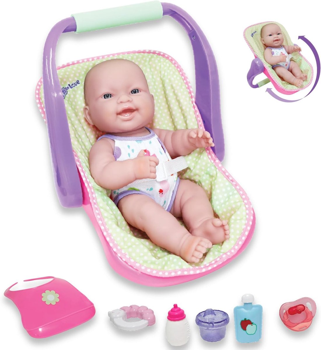 Babypop met Draagzak - Poppen Speelset - Kinderspel - Verstelbare Draagzak - 35.5 cm - Niet gespecificeerd