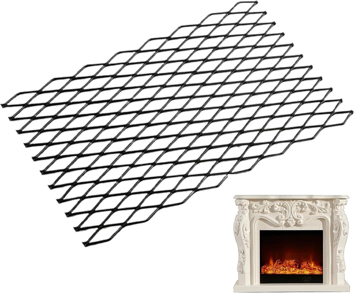 Brandrooster Houtkachel - Stevig Houtrooster - Open Haard Gebruik - Geoptimaliseerde Luchtstroom - 19.6 x 7.5 Inch - Zwart