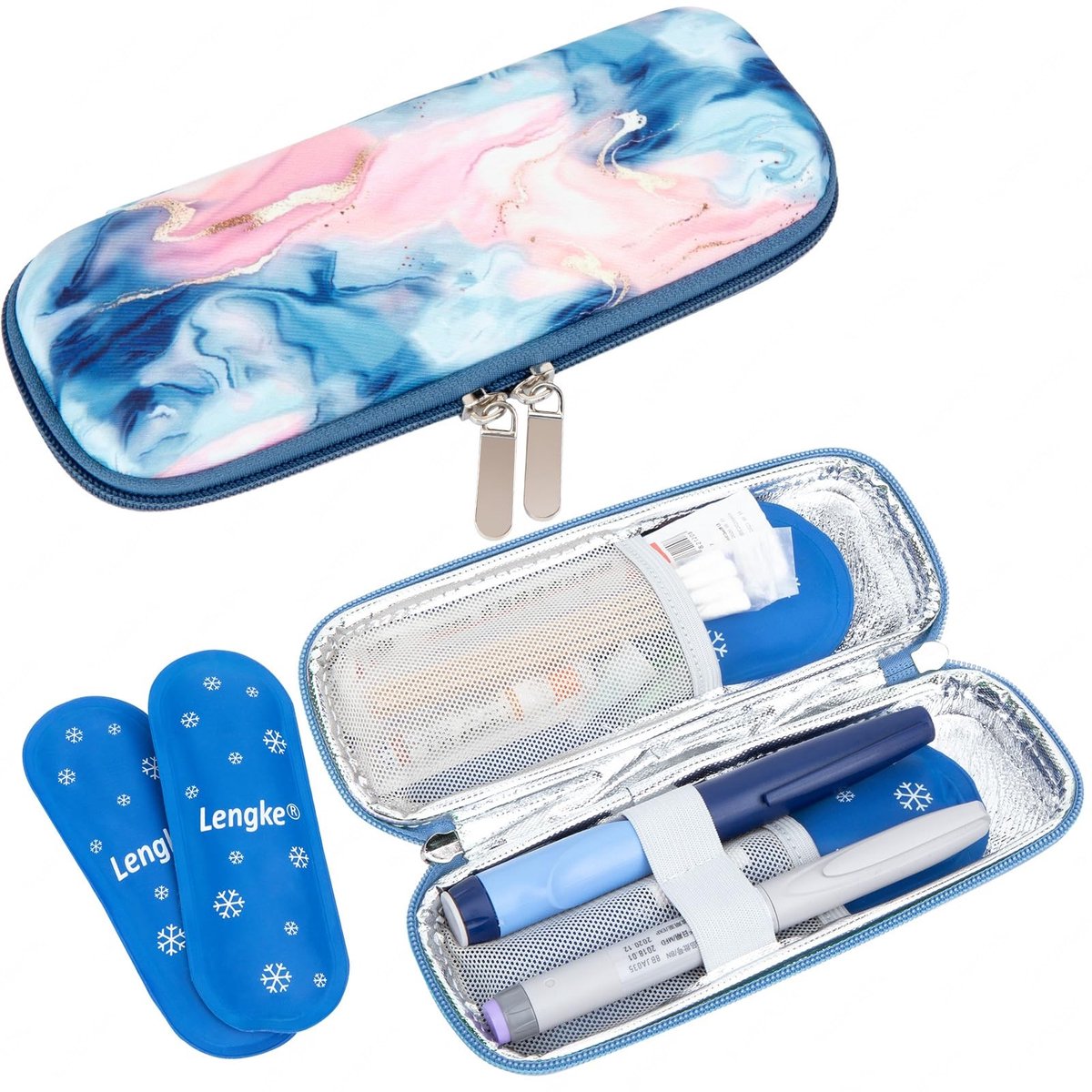 Dailygoods- Koeltas voor Insuline - Draagbare Koeltas met 2 Koelaccu's - Medicijnkoeler voor Reizen - TSA Goedgekeurd - Compact en Lichtgewicht - Houdt Temperatuur 4-6 Uur