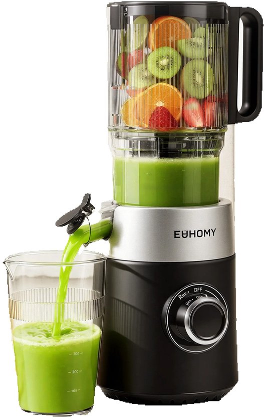 Seth Select Slowjuicer met 135 mm Vulopening - Koudedrukpers 220W met Drievoudig Filtersysteem - 0,7 Liter voor Fruit en Groenten - Zwart — afbeelding 2