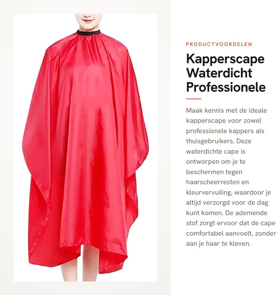 Dailygoods- Kapperscape Waterdicht - Verstelbaar - Kapperscape Volwassenen - Professionele Kapsalon - Haarverf - Comfortabel en Praktisch - Kapsalonmantel