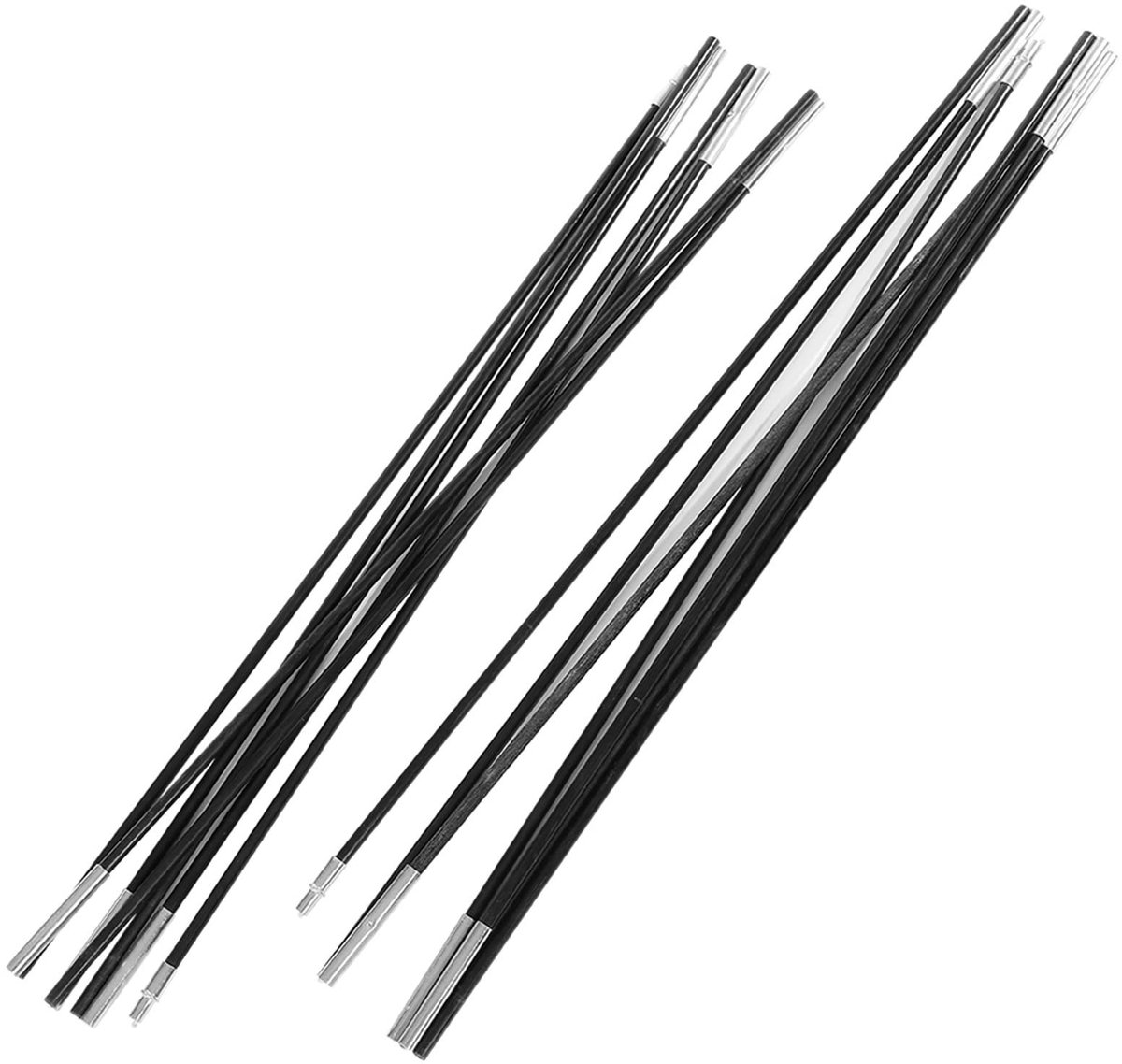Dailygoods - 2 Stks Tentstokken Vervanging 3.96 M, Glasvezel Tentstok Reparatieset, 7 Segmenten Flexibele Tentstokken Voor Kamperen Wandelen Backpacken 3-4 Persoons Tent, Staafdiameter 0,3 Inch/7 Mm