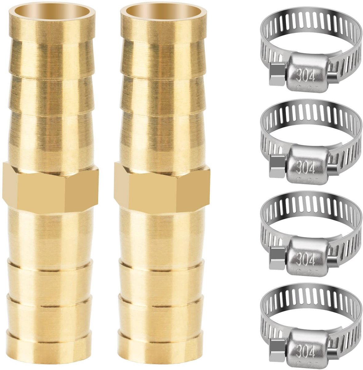 Dailygoods- Slangconnector 2-weg - Messing Slangkoppeling - Slangstuk - Slangkoppelingen - Slangverbindingen - Voor lucht/water/gas