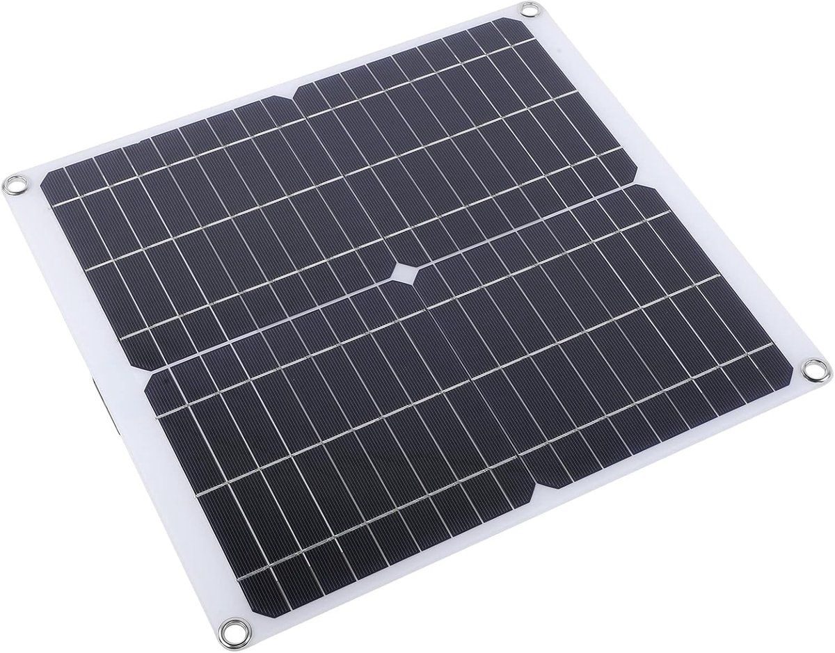 Draagbaar Zonnepaneel - Zonne Charger - Opladen Buiten - Dubbele USB Uitgang - 39 x 34 x 3 cm - Zwart