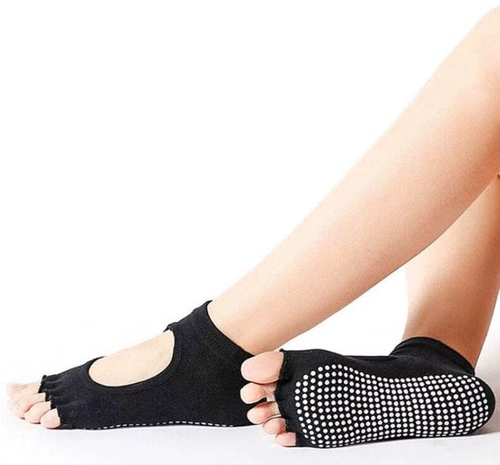 Yogasokken - Antislip sokken - Ballerina - Zwart patroon - meerdere kleuren verkrijgbaar - Yoga sokken van ToeSox — afbeelding 2
