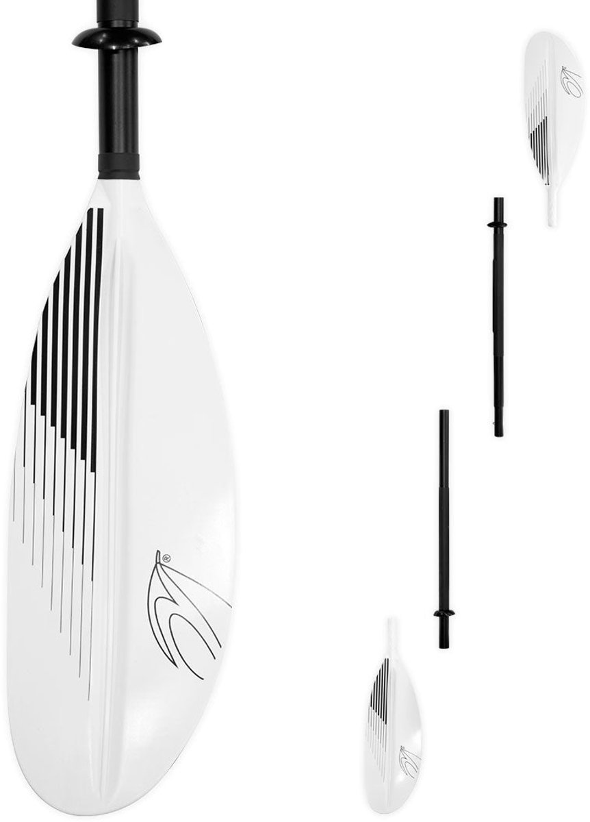 Viva IV Kajakpeddel 4-delig 220 cm - Dubbelbladige Peddel - Aluminium Steel - Polypropyleen Glasvezel Bladen - Verstelbare Bladoriëntatie 60° 0° - Voor Beginners
