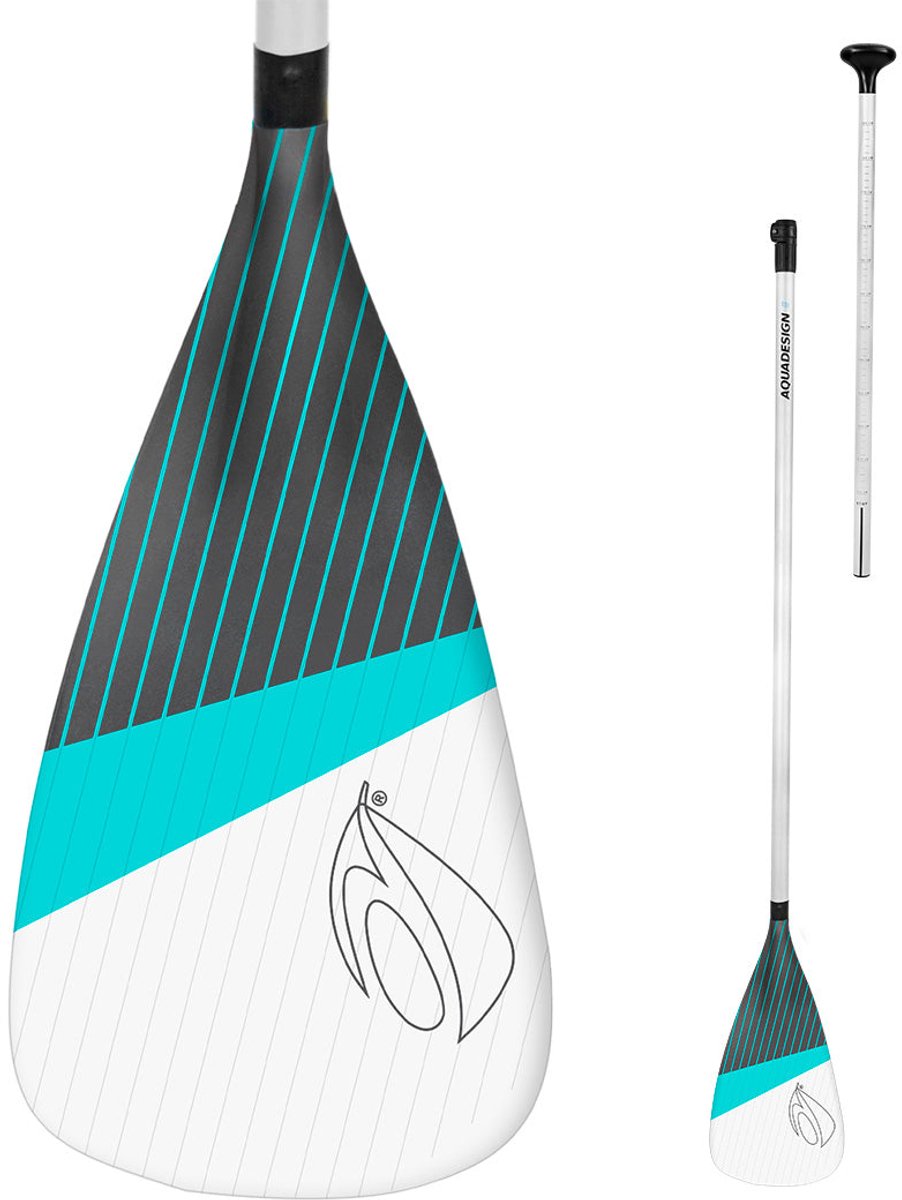 Instinct Verstelbare Sup Peddel In 2 Delen 160-220 Cm - Aluminium Staal - Nylon Blad Met Vezelversterking - Wit - Voor Stand Up Paddle Board