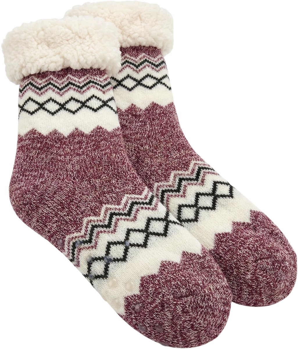 Dailygoods- Huttensokken Dames - Warme Wintersokken - Dikke Knuffelsokken - Antislip Zool - Fleecevoering - Eenheidsmaat 36-42 - Huissokken