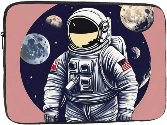 Laptophoes Astronaut - Laptoptas Sleeve - Laptop Beschermen - Waterafstotend Materiaal - 10-17 inch - Zwart