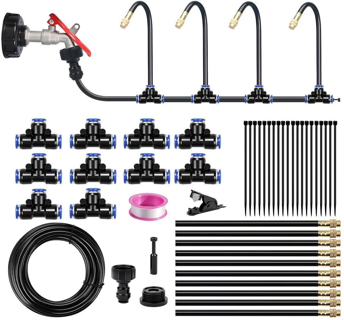 Dailygoods- Sprinklerkop - Verstuivingsbereik 0,5-0,9 meter - Waterdebiet 15-60 l/u - Bewateringssysteem - Tuinverzorging - Compleet pakket met accessoires