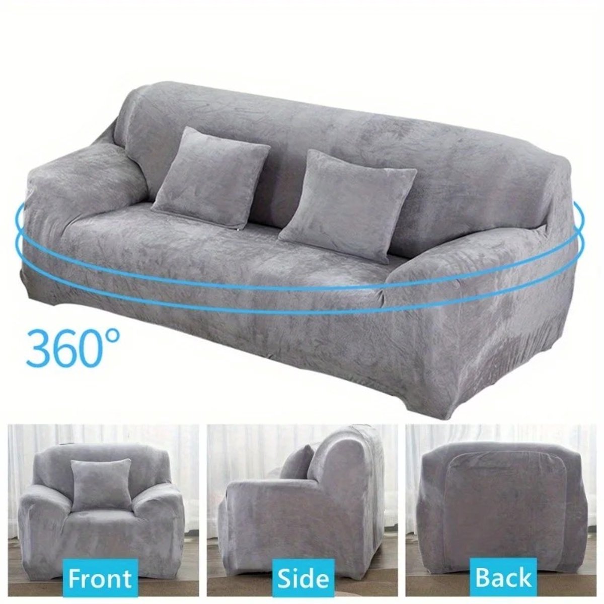 Dailygoods Luxe Pluche Dikke L-vormige Sofahoes met Kussenslopen - Elastische Rekbare Hoekbankhoes, Strakke Passende Sli