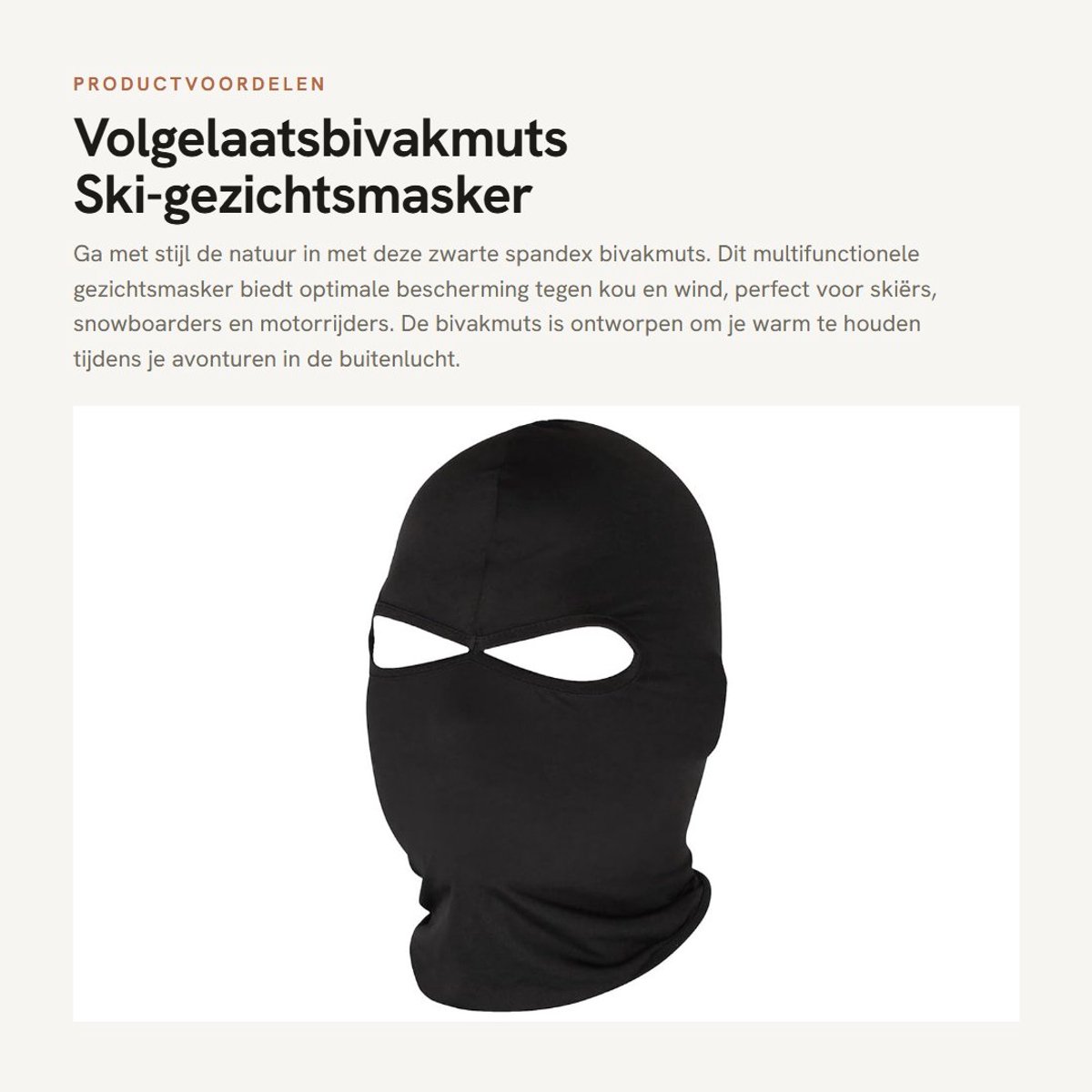 Dailygoods- Bivakmuts Zwart - Ski/Gezichtsmasker - Nekwarmer - UV-bescherming - Winddicht - Spandex Materiaal