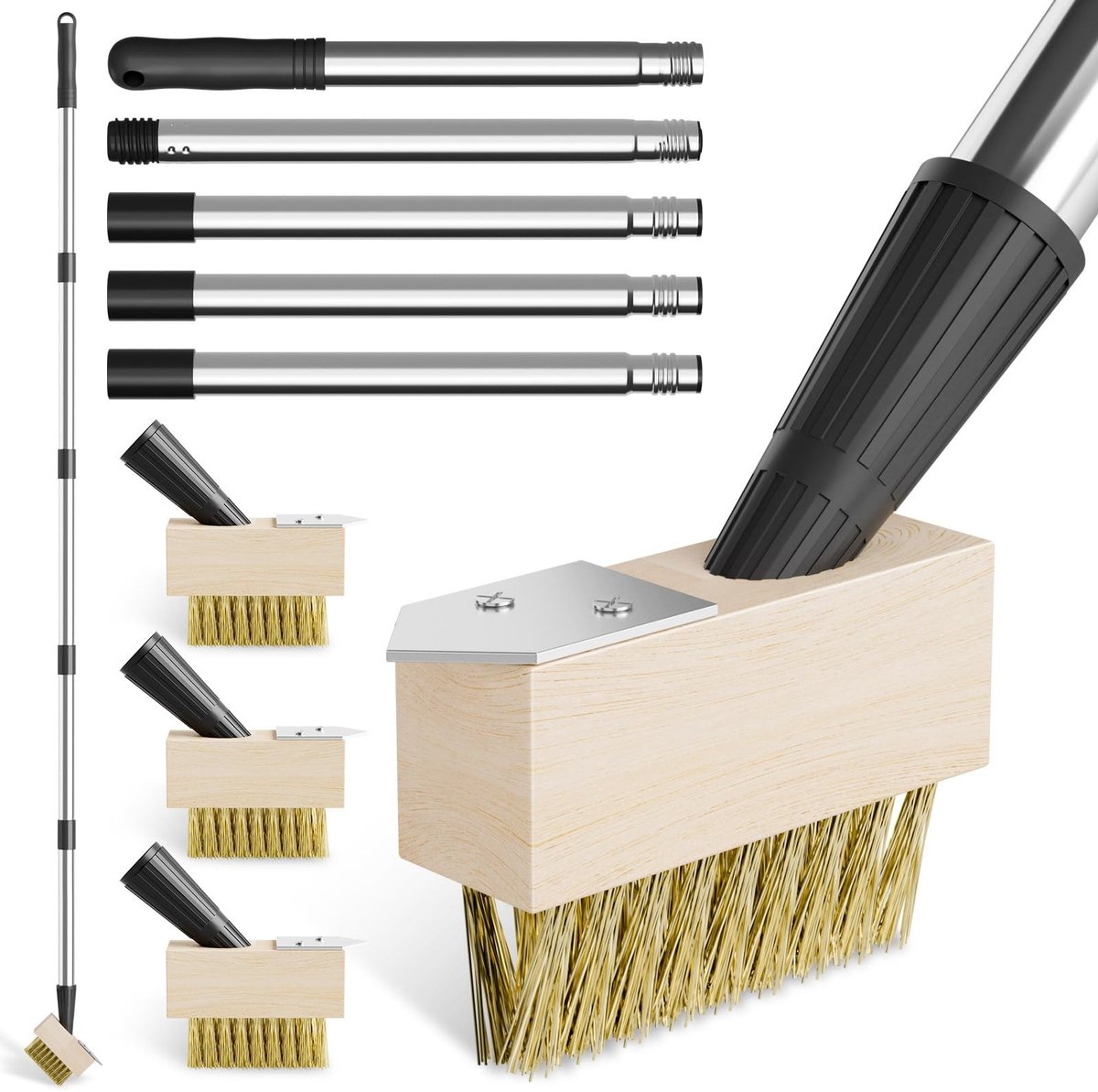 Dailygoods- Onkruidborstel met lange steel - Voegenschraper - Draadborstel - Mosverwijderaar - Tuingereedschap - Roestbestendig en duurzaam - Onkruidverwijderaar