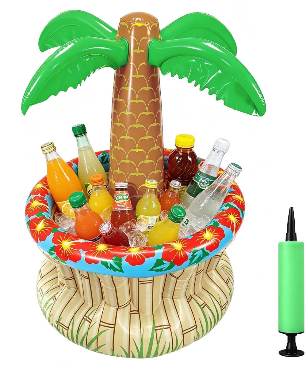 Dailygoods- Opblaasbare Palm - Drankkoeler - Feest Decoratie - Zomerbenodigdheden - Tuinornament - Hoogwaardig PVC - 40 x 70 cm - Feestdecoratie