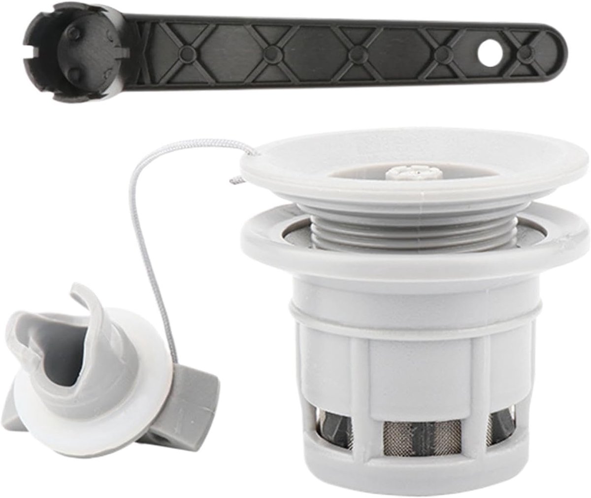 Vervangende Opblaasplug - Luchtplug Boot - Watersport Onderhoud - Lekvrije Afdichting - 6 Gaten - Zwart