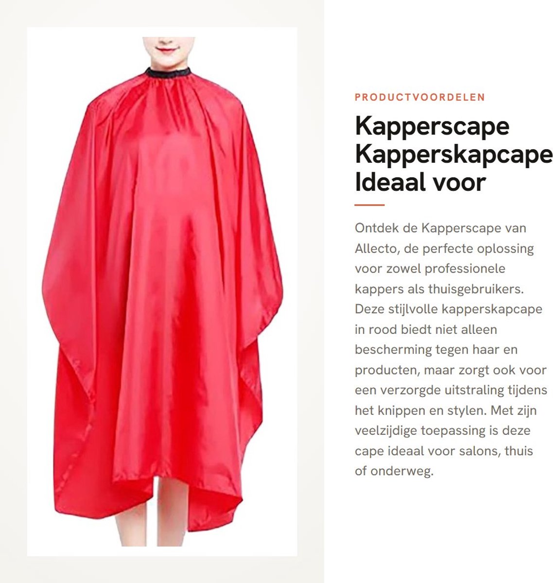 Dailygoods- Kapperscape Verstelbaar Design - Kappersmantel - Kapperscape Volwassenen - Kapsalon Cape - Praktisch Styling-Gereedschap - Comfortabel en Aangenaam