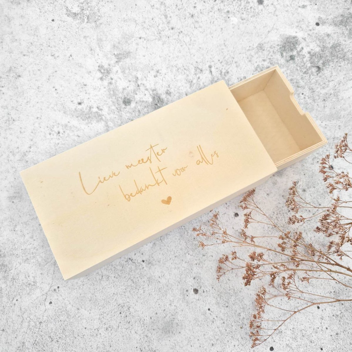 Schuifdoosje - Lieve meester, bedankt voor alles! - cadeau voor de meester - einde schooljaar cadeau