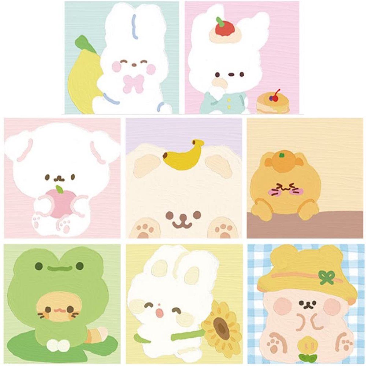 Dailygoods- Zelfklevende Notitieblaadjes 8 Stuks - Dieren/Cartoon Notities - Plakkerige Notities - Memo voor Thuis/School - Glad Papier - Afneembaar - Plaknotities