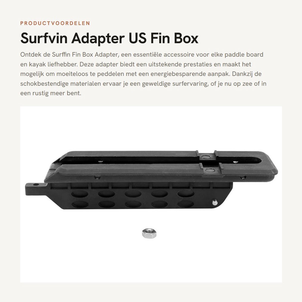 Dailygoods - Surfvin Adapter - US Fin Box Adapter - Geweldige prestaties - Compact formaat - Paddle Board Accessoires - Ideaal voor kajakken - Geschik...