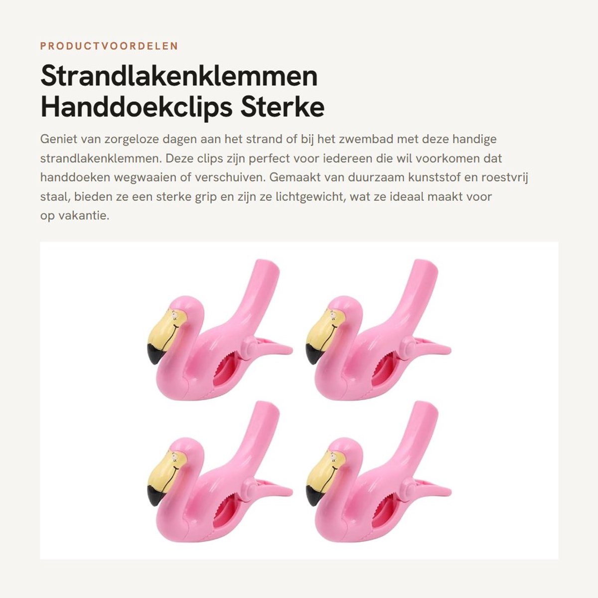 Dailygoods- Strandlakenklemmen 4 Stuks - Duurzaam Kunststof/Roestvrij Staal - Lichtgewicht - Sterke Grip - Voor Strandstoel/Zwembad - Handdoekclips