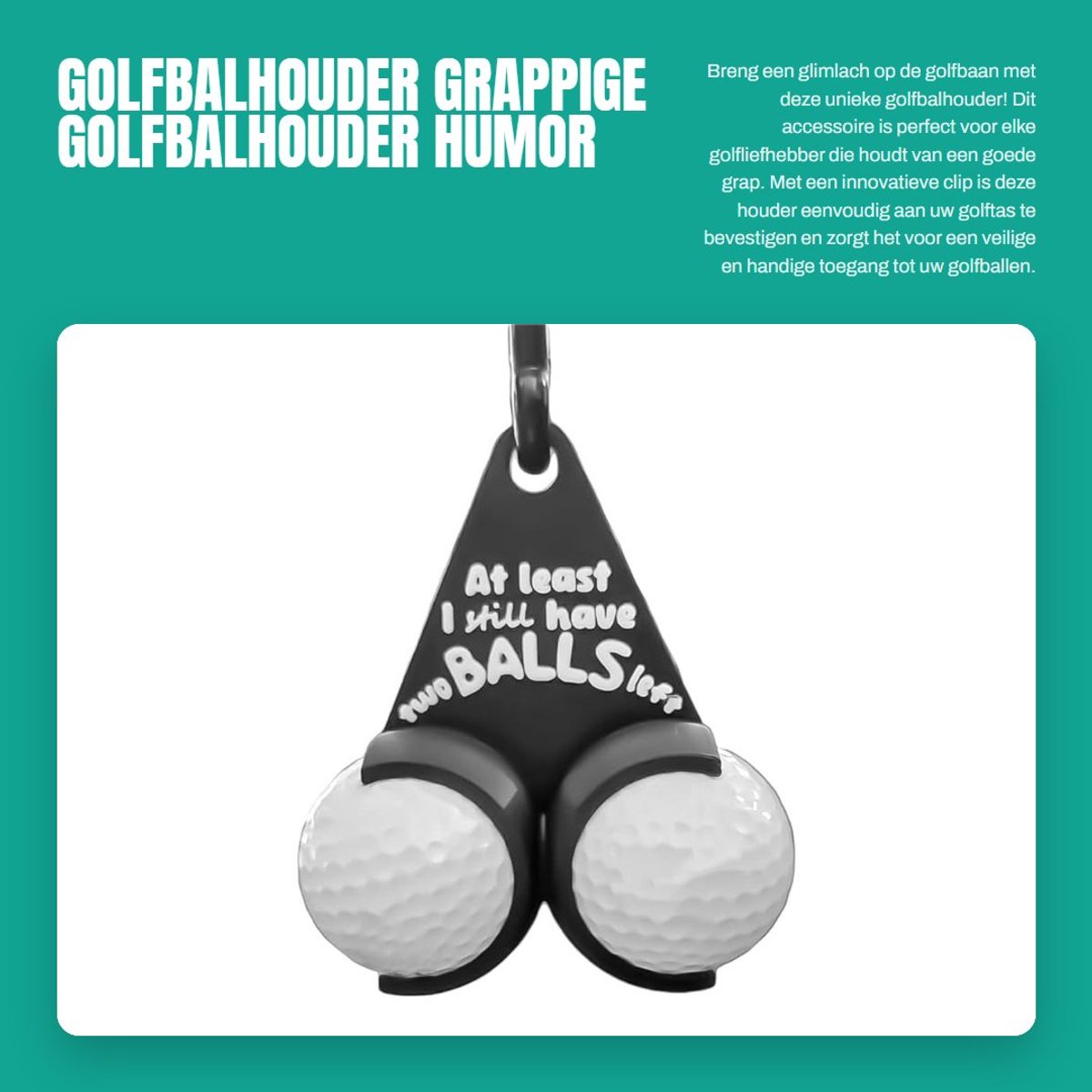 Dailygoods- Golfbalhouder Grappig Ontwerp - Golfbalhouder met Clip - Golfteehouder - Golftas Accessoire - Lichtgewicht - Handige Aanvulling - Golfaccessoire