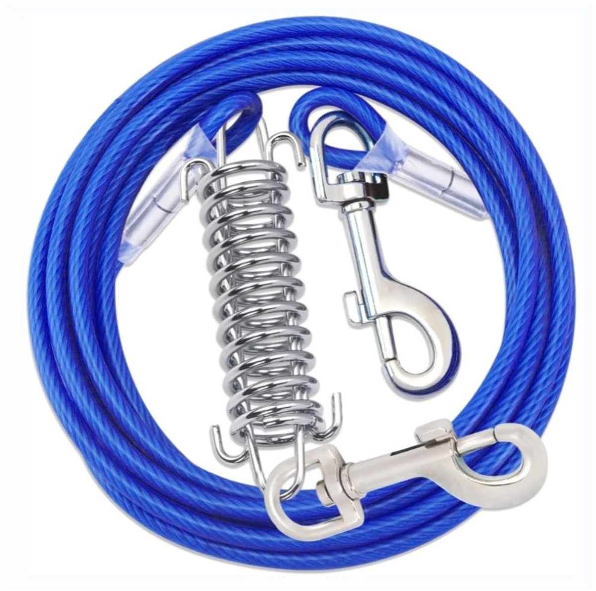 Dailygoods- Hondenriem 3 meter - Schokabsorberend - Roestvrij staal - Kauwbestendig - Duurzaam - Voor kleine/middelgrote hond - Hondenlijn