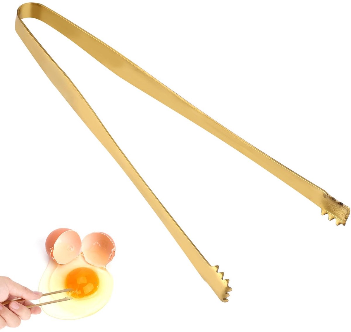 Dailygoods- Eierschaalverwijderaarstang 15,2 cm - Roestvrij Staal - Getand Ontwerp - Keukengereedschap - Hygiënisch - Gemak in de Keuken