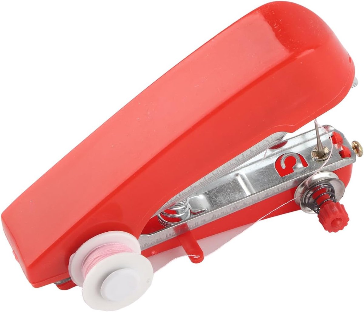 Mini Naaimachine - Handnaaimachine Reis - Kleding Repareren - Compact En Lichtgewicht - 12x7x4 cm - Rood