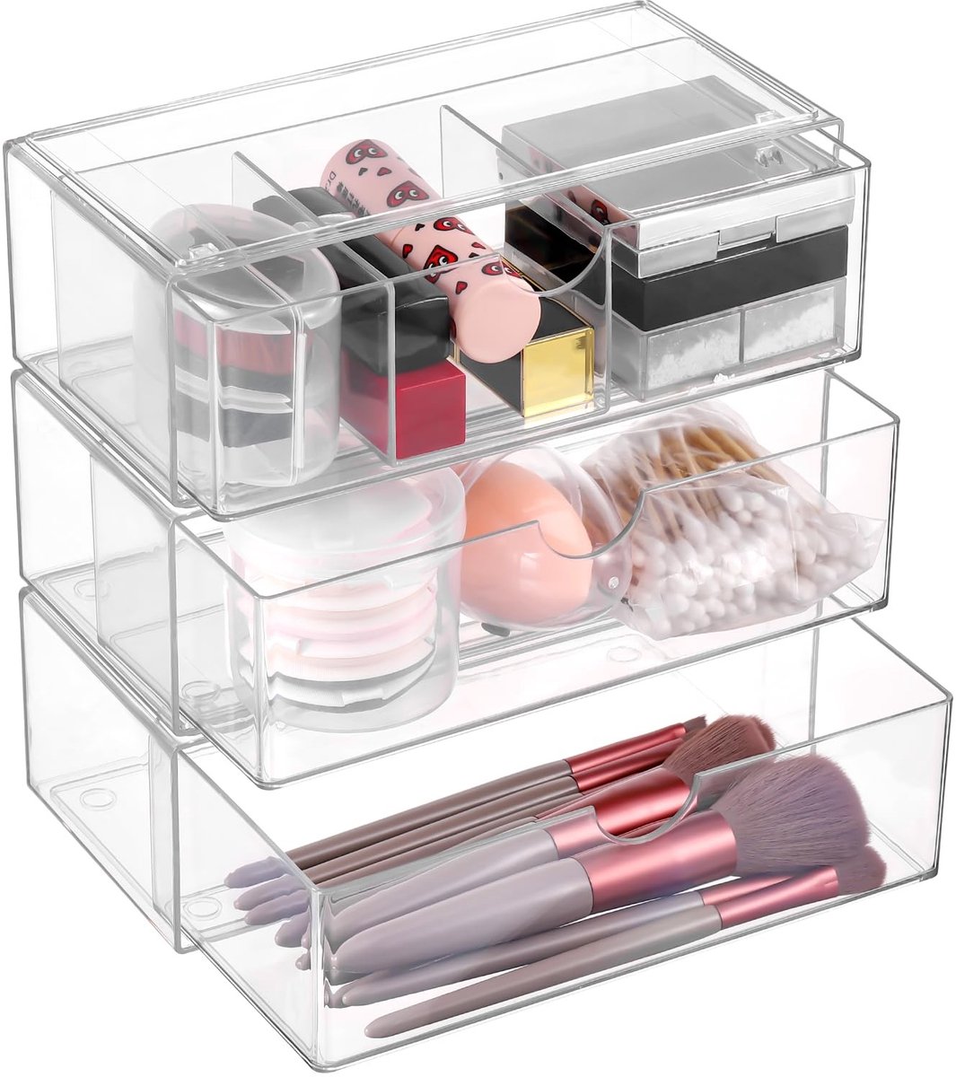 Dailygoods- Cosmetica-Organizer Draaibaar - Transparante Make-up Organizer - Meerlaags Systeem - Opbergsysteem - Duurzaam Acryl - Antivallen en Antibreak