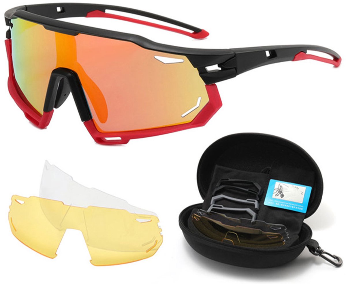 Gloovon® - Fiets - Sport - Festival bril - Meekleurend & Gepolariseerd - Voor Fietsen, MTB & Hardlopen - UV400 - Lichtgewicht – Inclusief Etui - Unisex