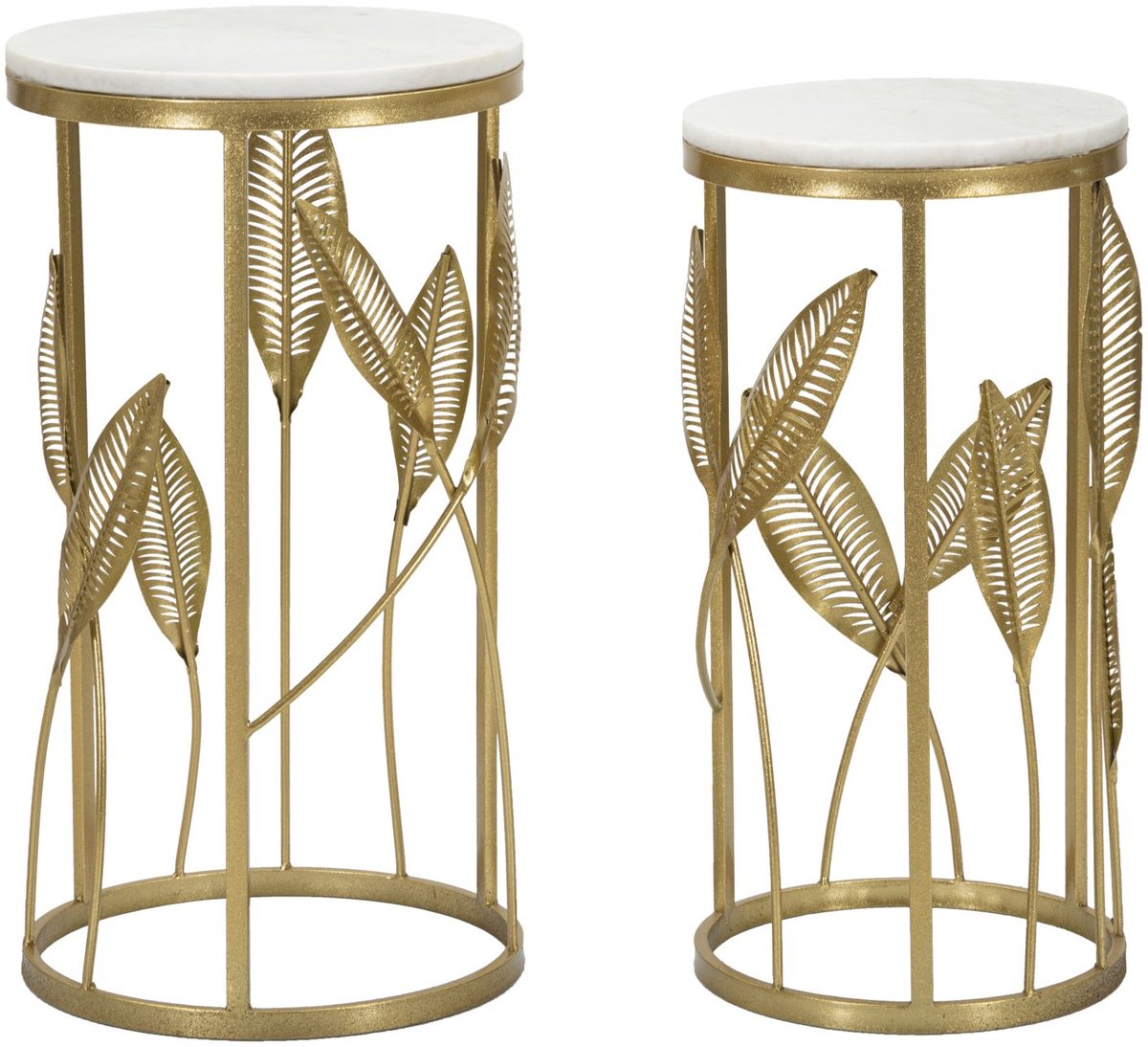 Mauro Ferretti Tafel Leaf Set 2 Pcs Ø 35×65,5 cm Goud
