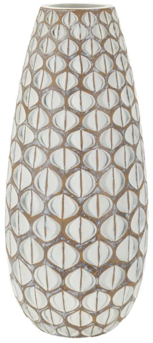 Mauro Ferretti Vaas Resin Vase Tibet Cm Ø 20×45,5 cm Wit Wash