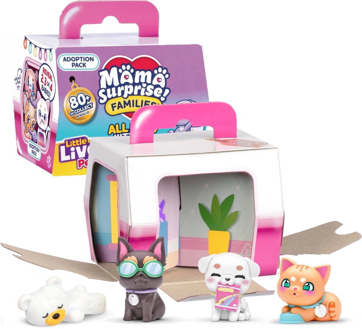 Little Live Pets - Mama Surprise Families Adoptie Pakket (serie 2) - 8 honden- en kattenfamilies te verzamelen