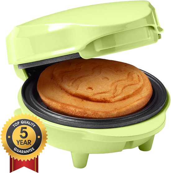 Bestron Wafelijzer - AMW500GEE - 550W - Mini wafel - Paasei vorm - Groen - 5 jaar garantie