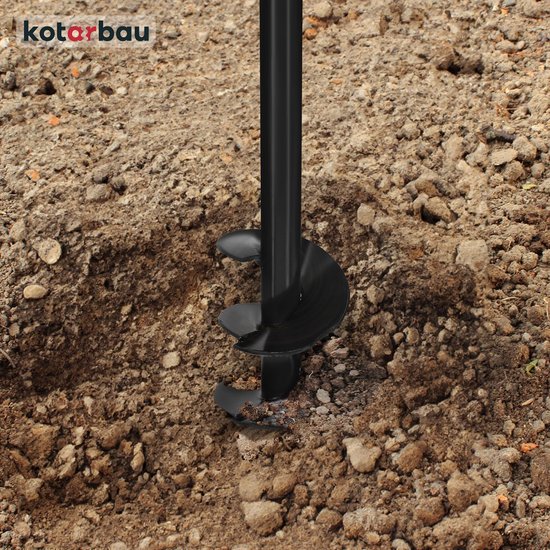 KOTARBAU® Handgrondboor, Palenboor, ⌀ 80 mm, Metaal, 115 cm, Zwart, Grondboor, Grondboor voor Hekpalen, Handboor voor Grond, T-Greep, Ergonomisch en Robuust, Tuinboor — afbeelding 2
