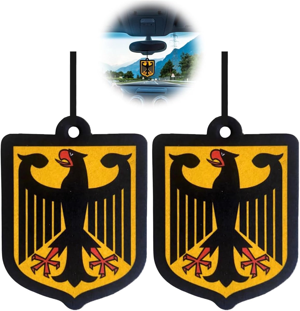 Auto Geurhangers - Luchtverfrisser Set - Frisse Auto - Duitse Vlag Design - 2 Stuks - Multicolor