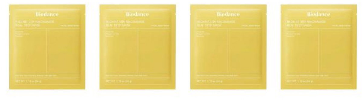 Biodance Radiant Vita Niacinamide Real Deep Mask Set van 4 x 34 g