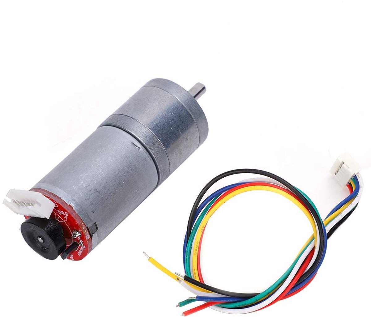 DC Reductiemotor - Encoder Motor - Doe-het-zelf Robotica - Betrouwbaar Koper Staal - 12V 100 RPM - Zilver