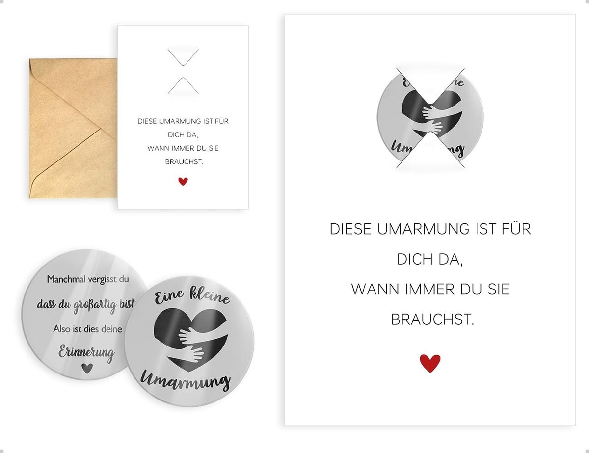Dailygoods- Geluksbrengerset - Ronde Geluksmunt 3 cm - Dubbelzijdig - Roestvrij Staal - Envelop 162 x 114 mm - Uniek Ontwerp