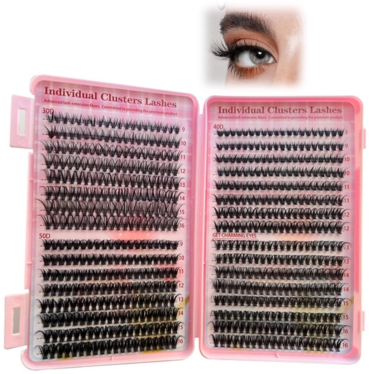 Dailygoods- Wimperclusters 640 stuks - Knoopvrij - 3D-effect - Taps toelopend - Ultralicht - Duurzame hechting - Nepwimpers