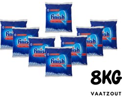 Finish Zout | 8 x 1kg | Vaatwasser zout | Korrels | Voorkomt Kalkafzetting | Promo Verpakking