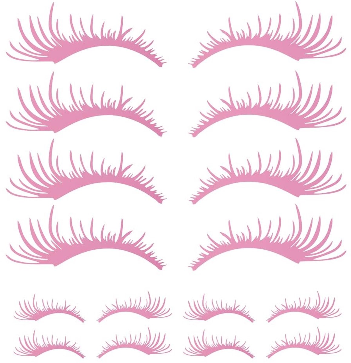 Dailygoods- Wimper Stickers 8 Paar - Roze PVC - Uniek Wimpervorm Ontwerp - Auto Stickers - Decoratie voor Auto's - Duurzaam Materiaal - Autostickers