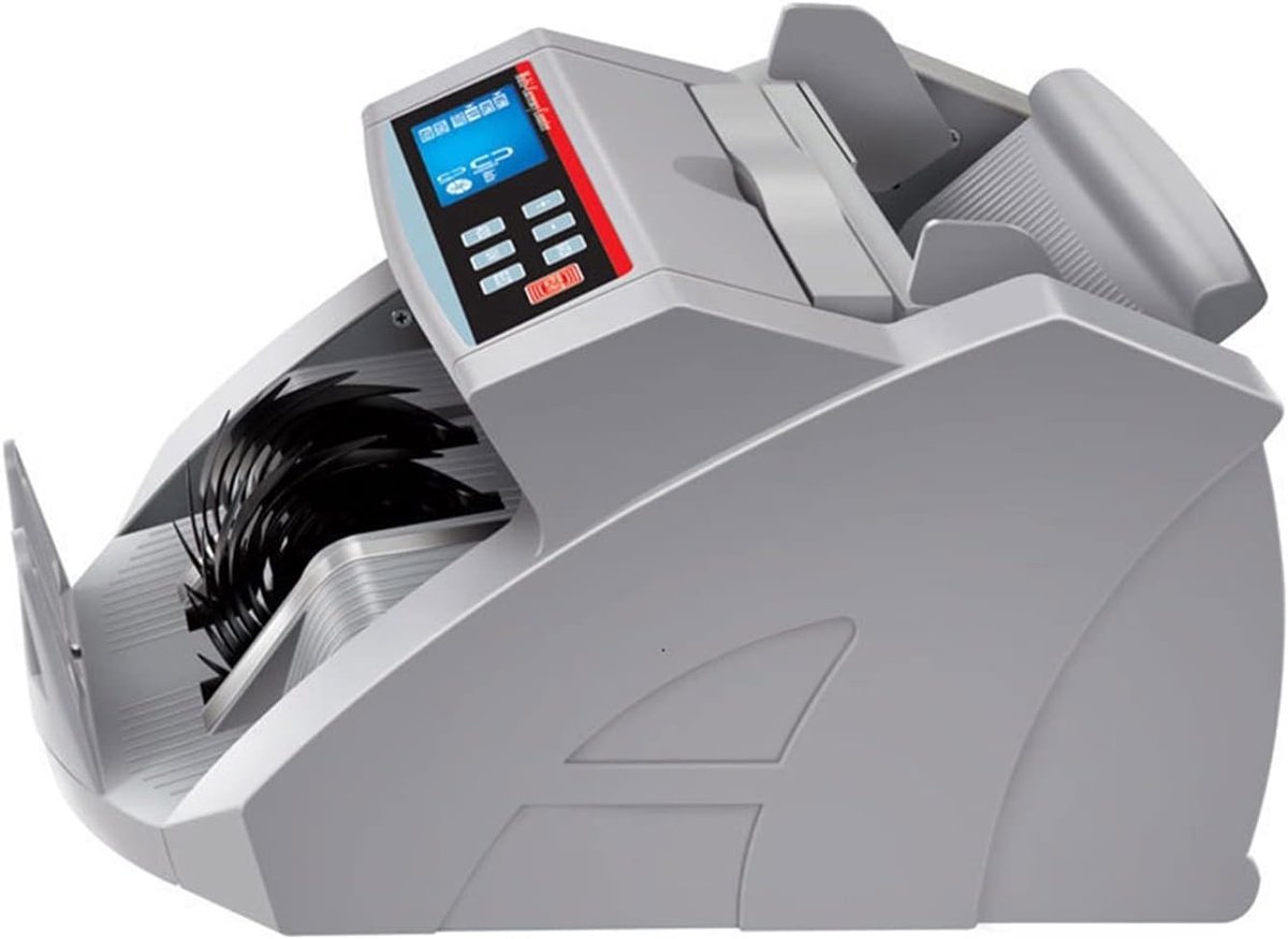 Geldtelmachine Papier - Biljet Teller - Contant Geld Verwerken - Automatische Detectie - 1000 Stuks Min - Grijs