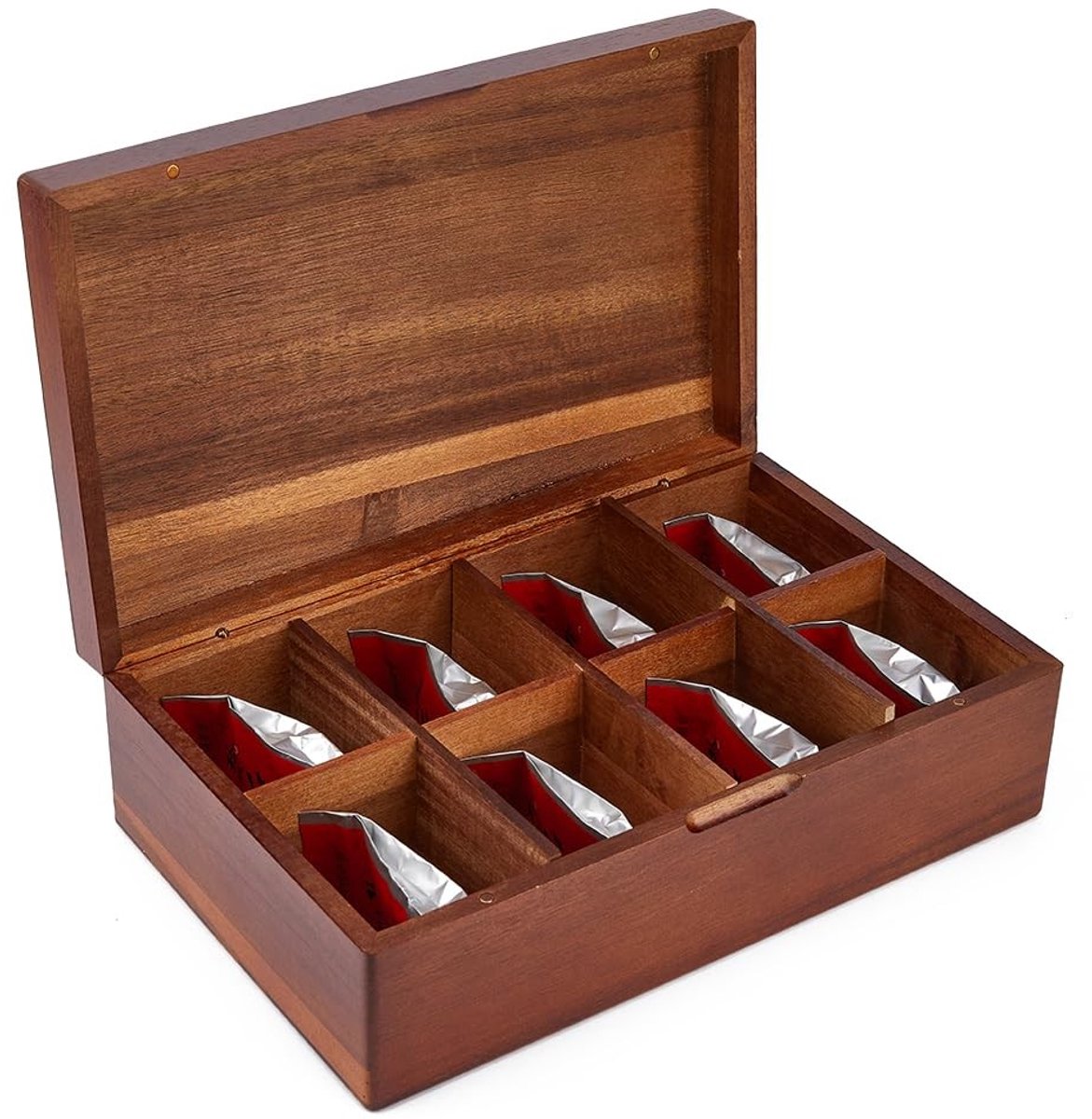 Dailygoods - Houten Theezakjes Organizer - Opbergdoos voor Drankbenodigdheden