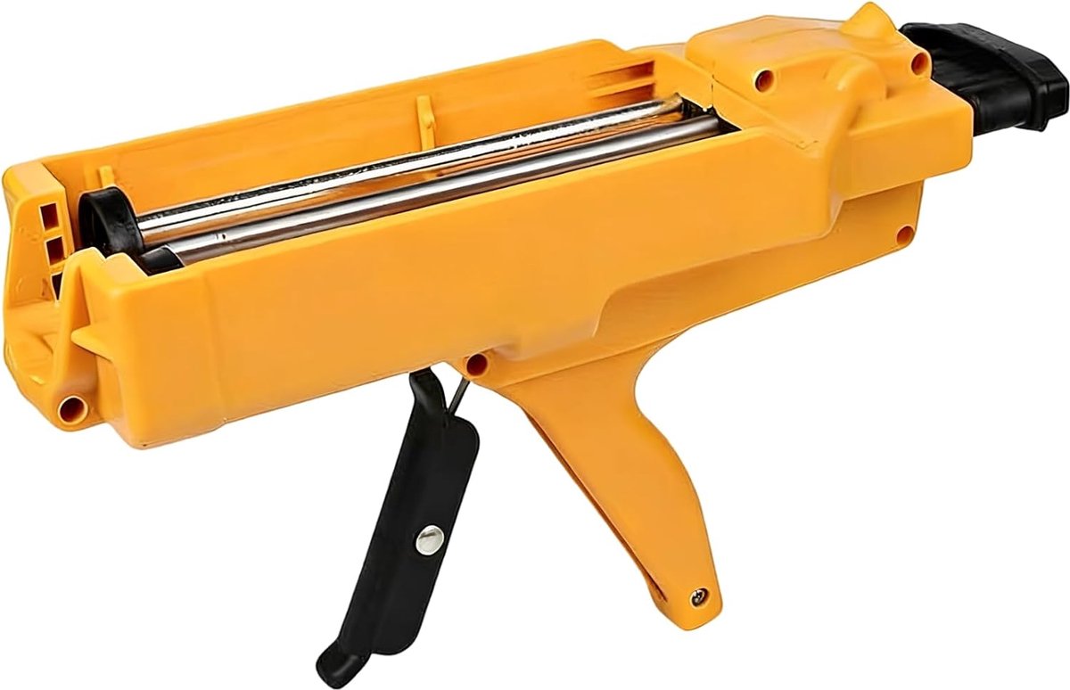 Kitgereedschap Set - Kitpistool Applicator - Wand en Vloer - Dubbel Component Mengen - 11 Delig - Geel