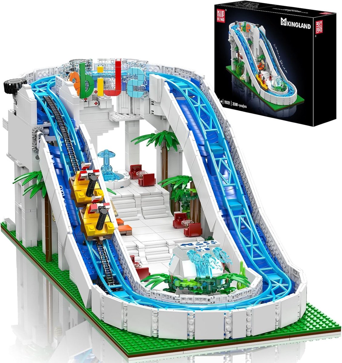 Mould King 11021 Waterglijbaan attractie bouwset | Kermis architecture ideas modelbouw | Technisch creator classic bouwpakketten & | Expert icons muziekdoos | Motor niet geschikt Lego technic | 2088 bouwstenen