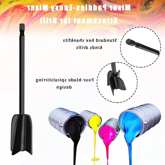 Blender Accessoire voor Hars Mixen, 6 Stuks, Epoxy Mixer, Klopper en Verf Menger voor Keramische Glazuur en Verf van Merkloos — afbeelding 4