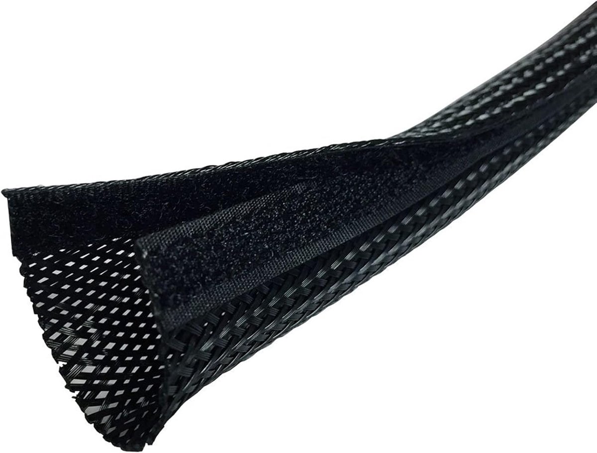 Kabel Organizer - Kabelgoot Kabel Beschermer - Bureau Opruimen - Klittenband Sluiting - 6 meter - Zwart