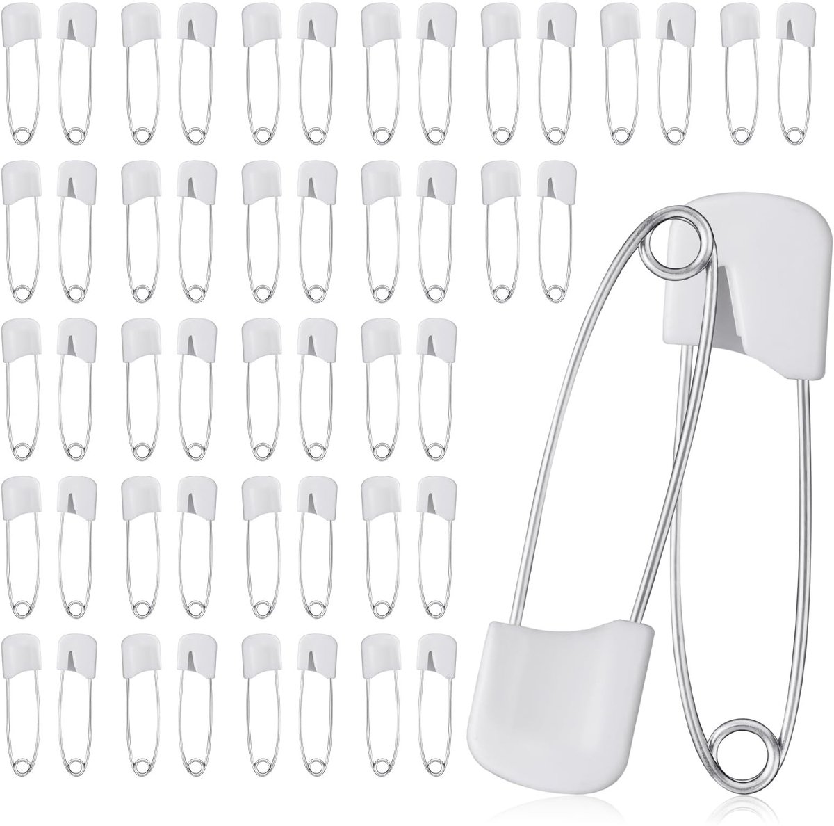 Dailygoods- Veiligheidsspeld Groot - 50 Stuks - Baby Veiligheidsspelden Klein - Kunststof en Metaal - Vergrendeling - Handwerk en Ambachten - Luiernaald